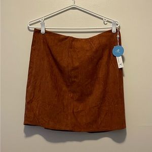 Faux Suede Mini Skirt